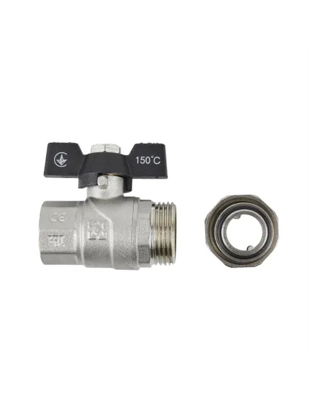 Кран кульовий Raftec Black PN40 ВН DRBS2 3/4 дюйма прямий з американкою