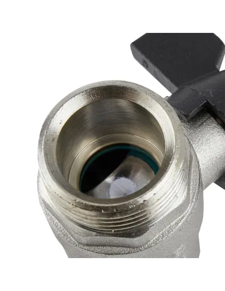 Кран кульовий Raftec Black PN40 ВН DRBS2 3/4 дюйма прямий з американкою