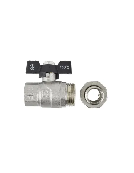 Кран шаровой Raftec Black PN40 ВН DRBS3 1 дюйм прямой с американкой