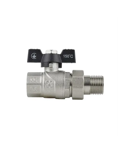 Кран шаровой Raftec Black PN40 ВН DRBS1 1/2 дюйма прямой с американкой