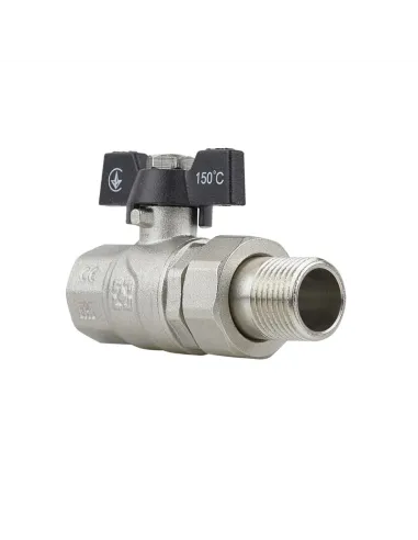 Кран шаровой Raftec Black PN40 ВН DRBS1 1/2 дюйма прямой с американкой