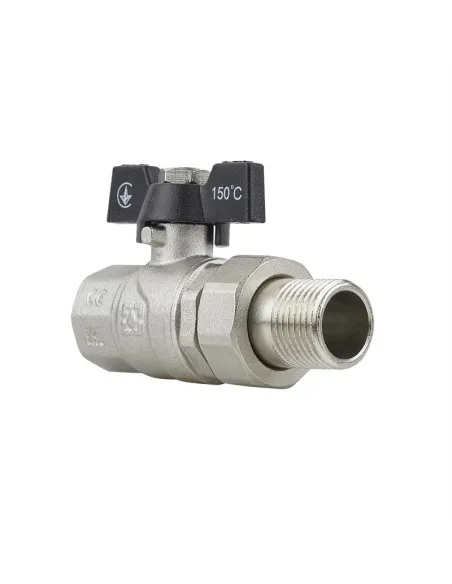 Кран шаровой Raftec Black PN40 ВН DRBS1 1/2 дюйма прямой с американкой