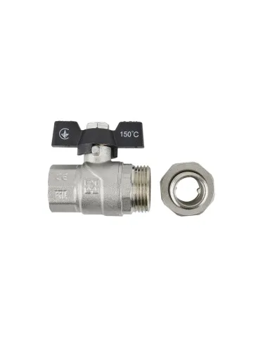 Кран кульовий Raftec Black PN40 ВН DRBS1 1/2 дюйма прямий з американкою