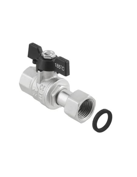 Кран кульовий Raftec Black DN20 PRB-2 3/4 дюйма, антипротечка, прямий з американкою Кран кульовий Raftec Black DN20 PRB-2 3/4 дюйма, антипротечка, прямий з американкою