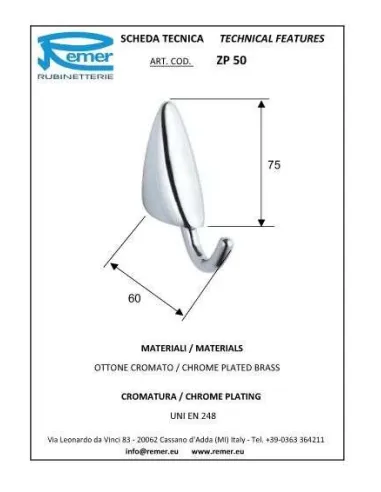 Гачок Remer Zip ZP50 (одинарний) - 1