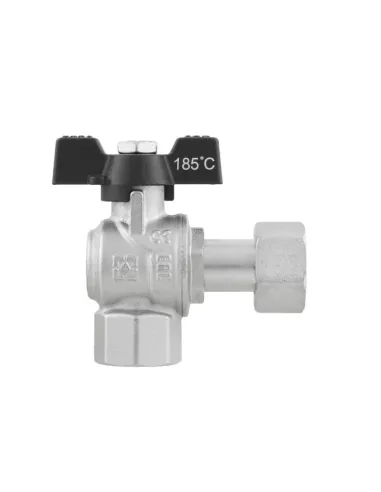 Кран шаровой Raftec PN40 ВВ DRBZ2 3/4 дюйма, угловой с американкой