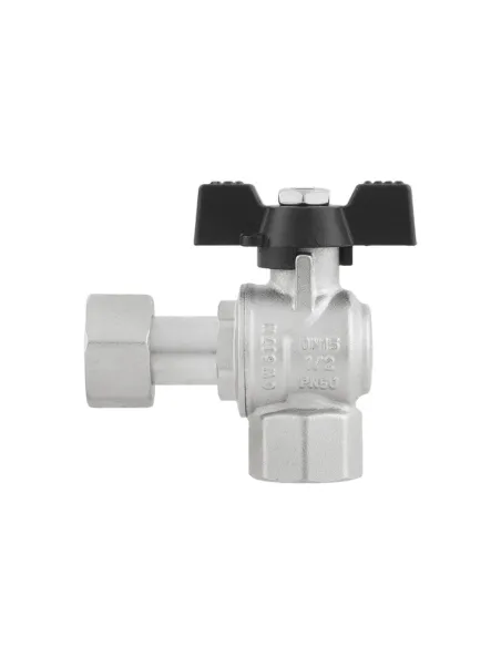 Кран кульовий Raftec PN40 ВР DRBZ2 3/4 дюйма, кутовий з американкою Кран кульовий Raftec PN40 ВР DRBZ2 3/4 дюйма, кутовий з американкою