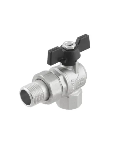 Кран шаровой Raftec Black DN25 ВН DRBS3-U 1 дюйм угловой с американкой