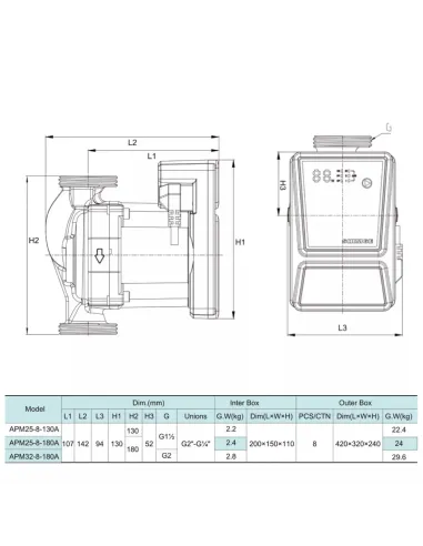 Циркуляційний насос Shimge APM 25-8-130A енергозберігаючий