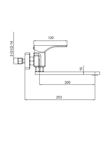 Смеситель для кухни Koer KB-73010-01 настенный