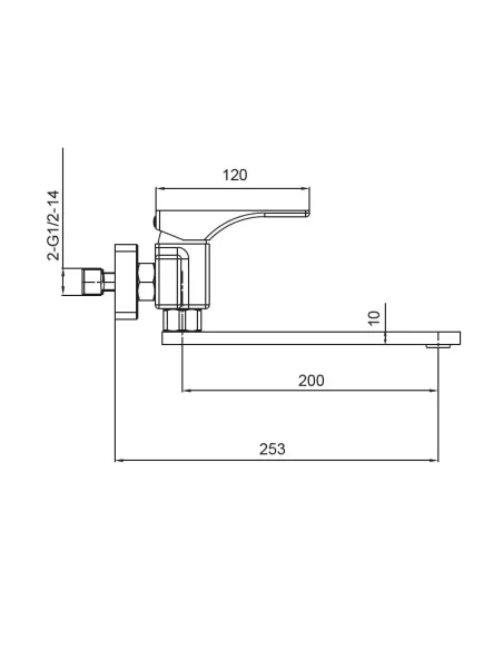 Смеситель для кухни Koer KB-73010-01 настенный