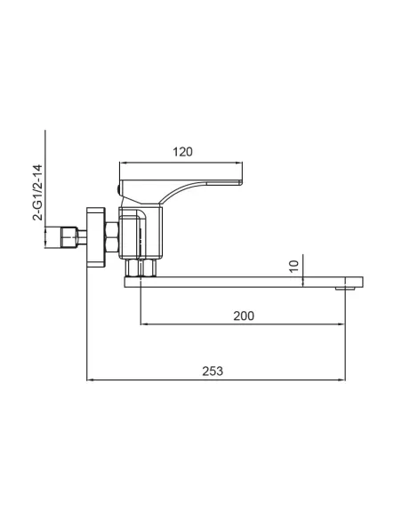 Смеситель для кухни Koer KB-73010-05 настенный, черный