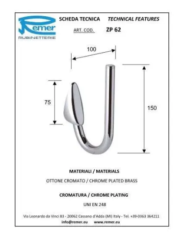 Тримач для туалетного паперу Remer Zip ZP62 (вертикальний) - 1