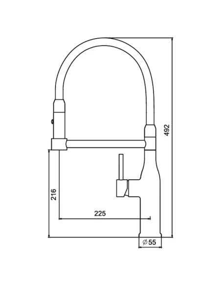Смеситель для кухни Koer KI-70005-02 SUS304 с гибким изливом, нержавеющая сталь