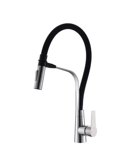 Смеситель для кухни Koer KI-70022-02 SUS304 с гибким изливом, нержавеющая сталь, черный
