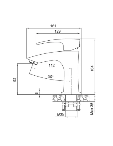 Змішувач для умивальника Koer KB-10007-01