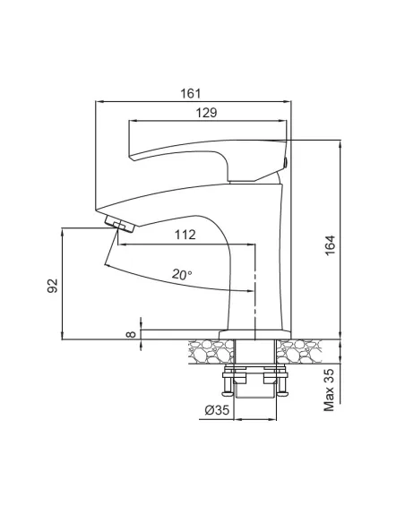 Змішувач для умивальника Koer KB-10007-01