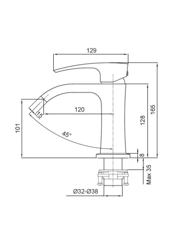 Змішувач для умивальника Koer KB-12007-01