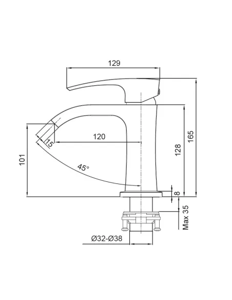 Змішувач для умивальника Koer KB-12007-01