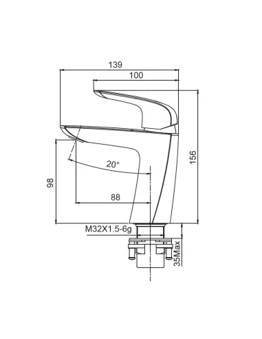 Смеситель для умывальника Koer KB-10008-01