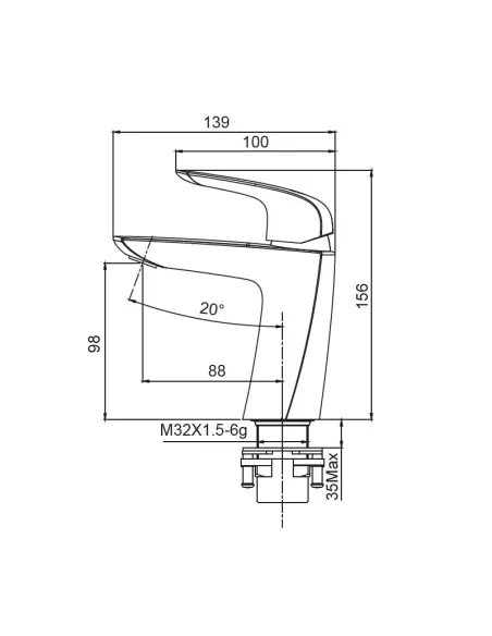 Смеситель для умывальника Koer KB-10008-01