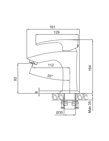 Змішувач для умивальника Koer KB-10007-05, чорний