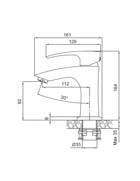 Змішувач для умивальника Koer KB-10007-05, чорний