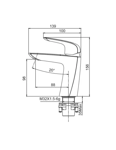 Змішувач для умивальника Koer KB-10008-05, чорний