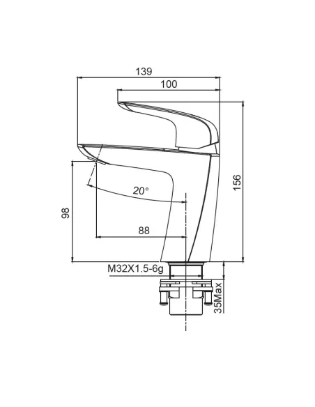 Змішувач для умивальника Koer KB-10008-05, чорний