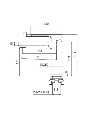 Змішувач для умивальника Koer KB-10009-05, чорний