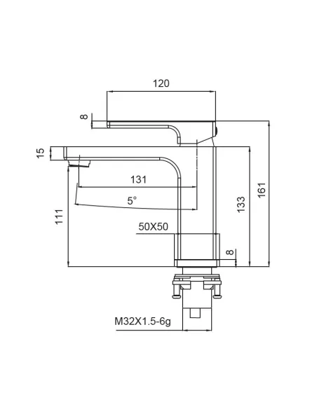 Змішувач для умивальника Koer KB-10009-05, чорний