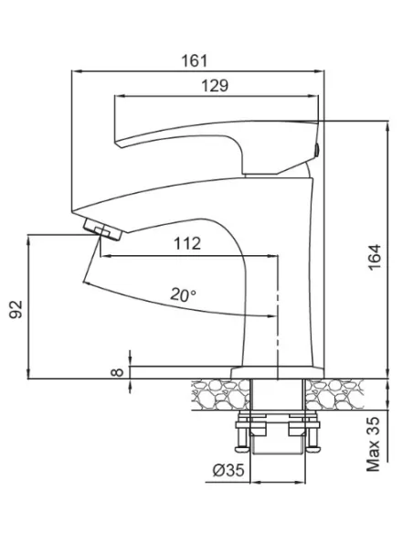 Змішувач для умивальника Koer KB-10007-07, графіт