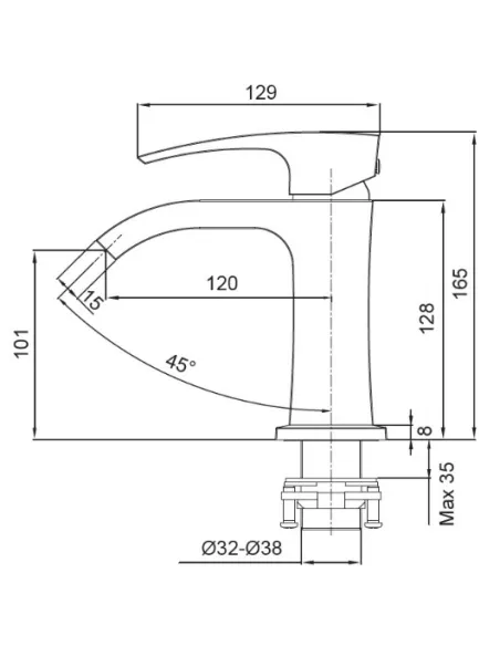 Смеситель для умывальника Koer KB-12007-07, графит