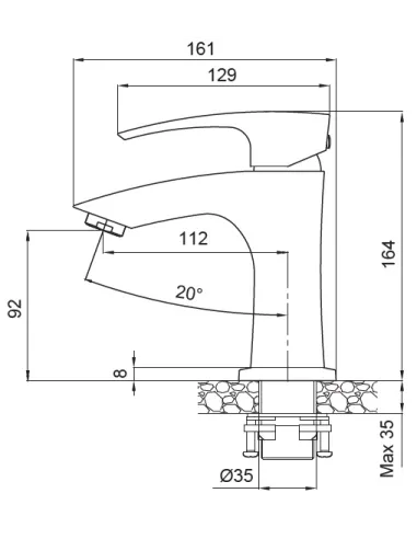 Змішувач для умивальника Koer KB-10007-04, білий
