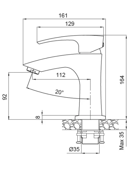 Змішувач для умивальника Koer KB-10007-04, білий