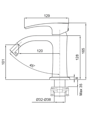 Змішувач для умивальника Koer KB-12007-04, білий