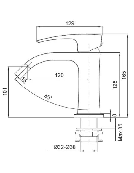 Смеситель для умывальника Koer KB-12007-04, белый