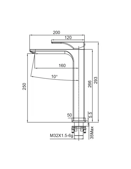 Смеситель для умывальника Koer KB-11010-01 высокий