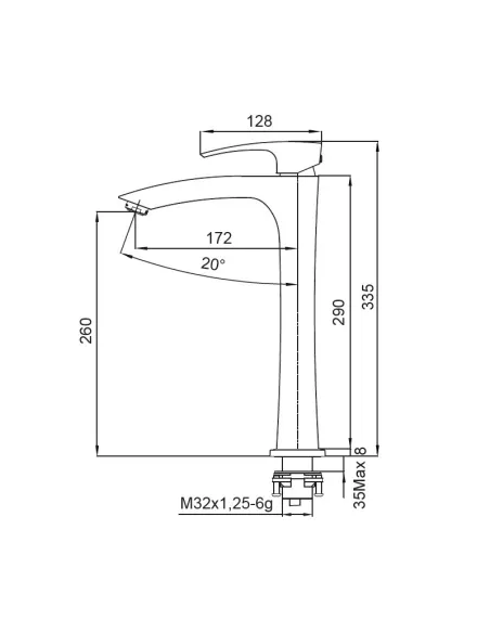 Змішувач для умивальника Koer KB-11007-05 високий, чорний