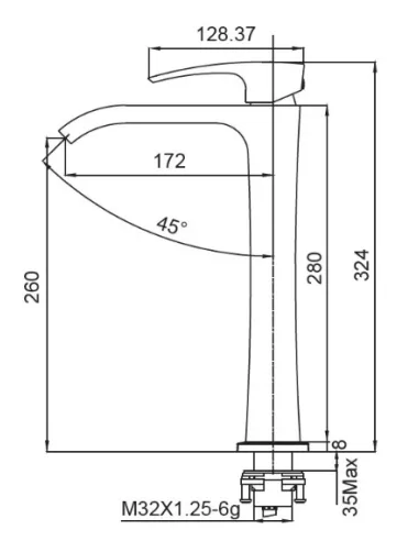 Змішувач для умивальника Koer KB-13007-04 високий, білий