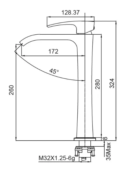 Смеситель для умывальника Koer KB-13007-04 высокий, белый
