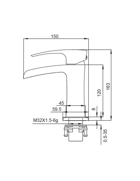 Змішувач для умивальника Koer KB-14007-05 каскадний вилив, чорний