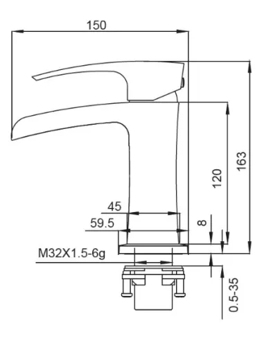 Змішувач для умивальника Koer KB-14007-04 каскадний вилив, білий