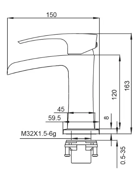 Змішувач для умивальника Koer KB-14007-04 каскадний вилив, білий