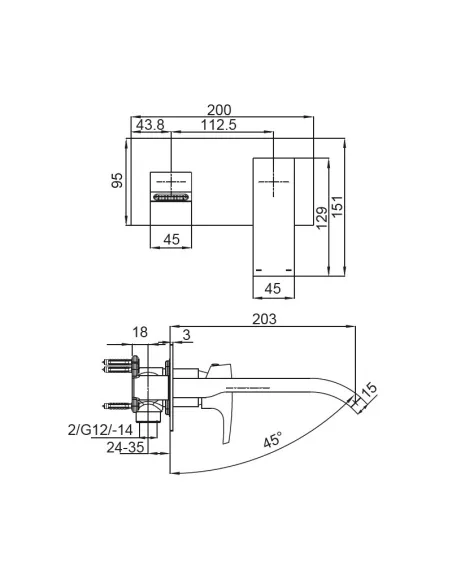 Смеситель для умывальника Koer KB-16007-01 скрытого монтажа Смеситель для умывальника Koer KB-16007-01 скрытого монтажа