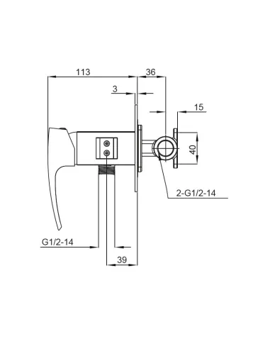 Змішувач для біде Koer KB-23007-01 з гігієнічним душем
