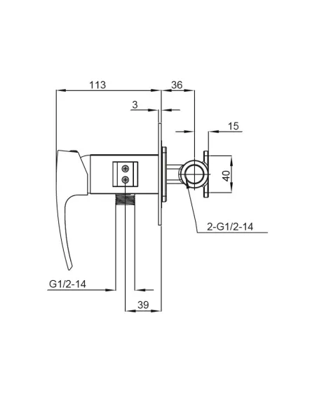 Смеситель для биде Koer KB-23007-01 с гигиеническим душем