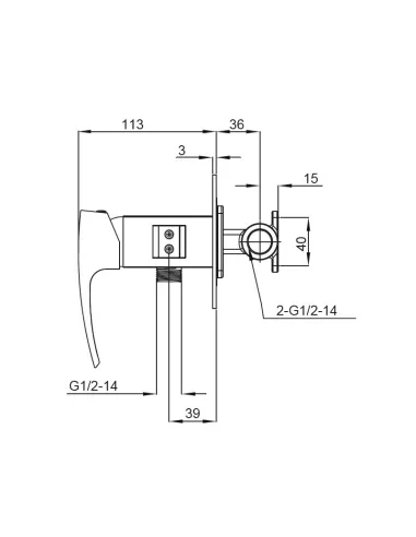 Смеситель для биде Koer KB-23007-05 с гигиеническим душем, черный