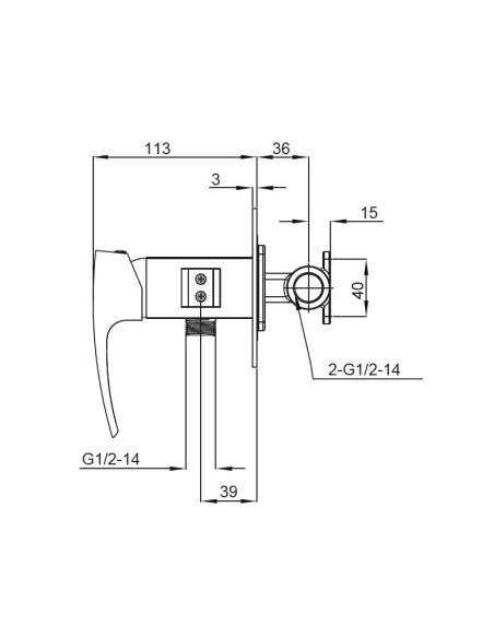 Змішувач для біде Koer KB-23007-05 з гігієнічним душем, чорний