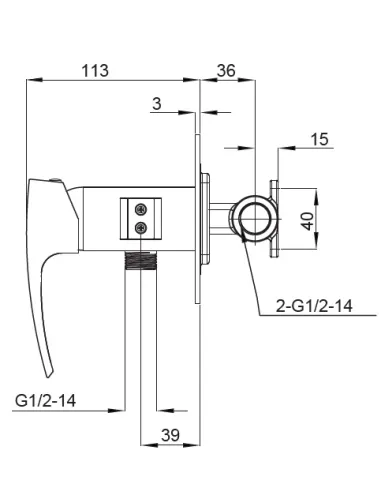 Змішувач для біде Koer KB-23007-07 з гігієнічним душем, графіт